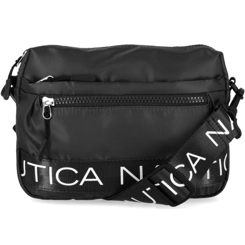 Nautica Bean Crossbody/Belt Bag, Black Nylon, Adjustable Belt Strap